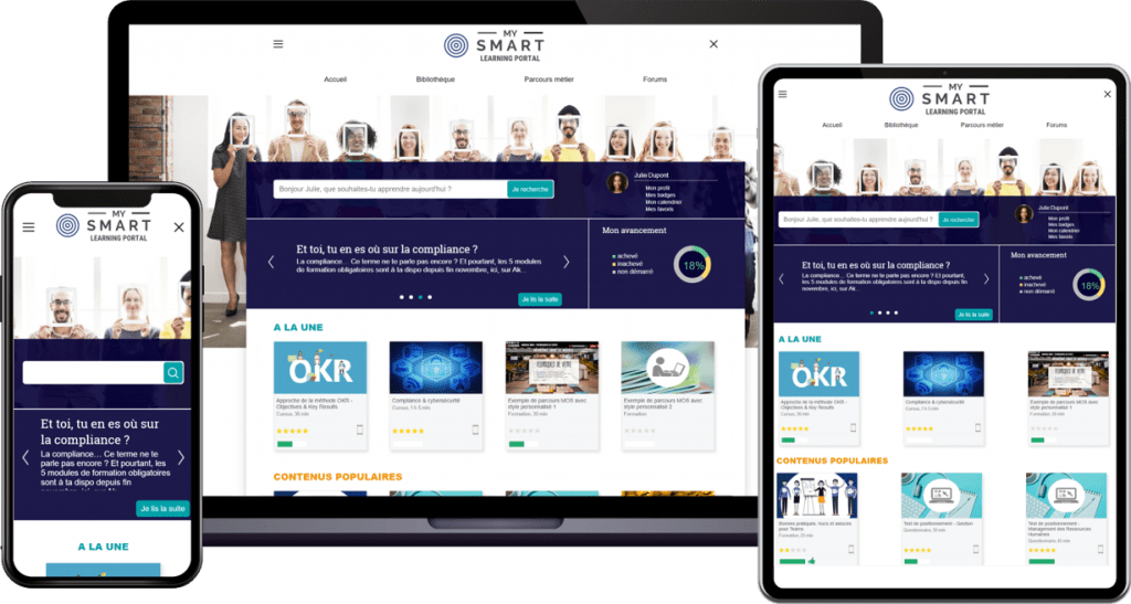 dispositif de formation en ligne lms responsive